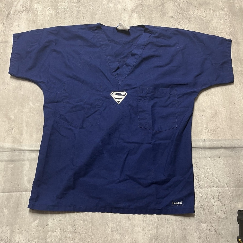 Landua Womens V Neck Scrub Marvel Size Small Blue Nursing Medical